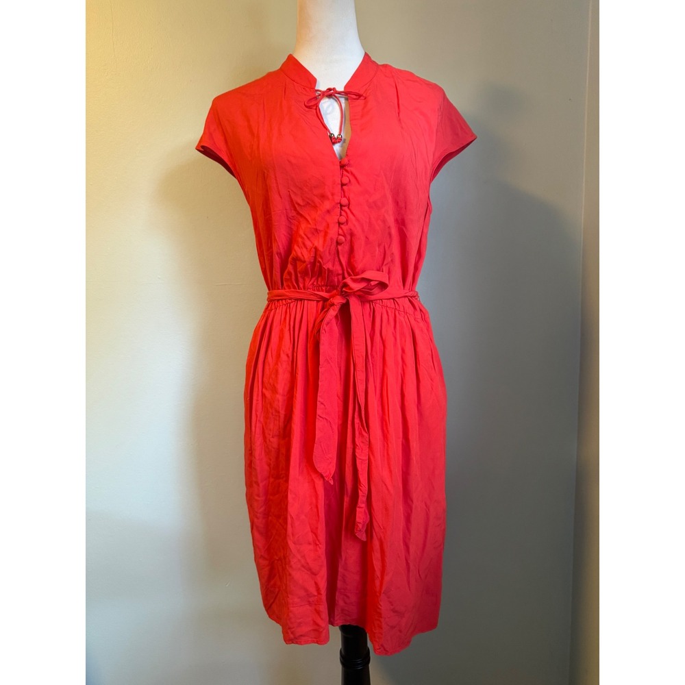 Maeve Anthropologie orange Cap Dress Small preppy Y2K boho retro mini resort - Picture 2 of 7